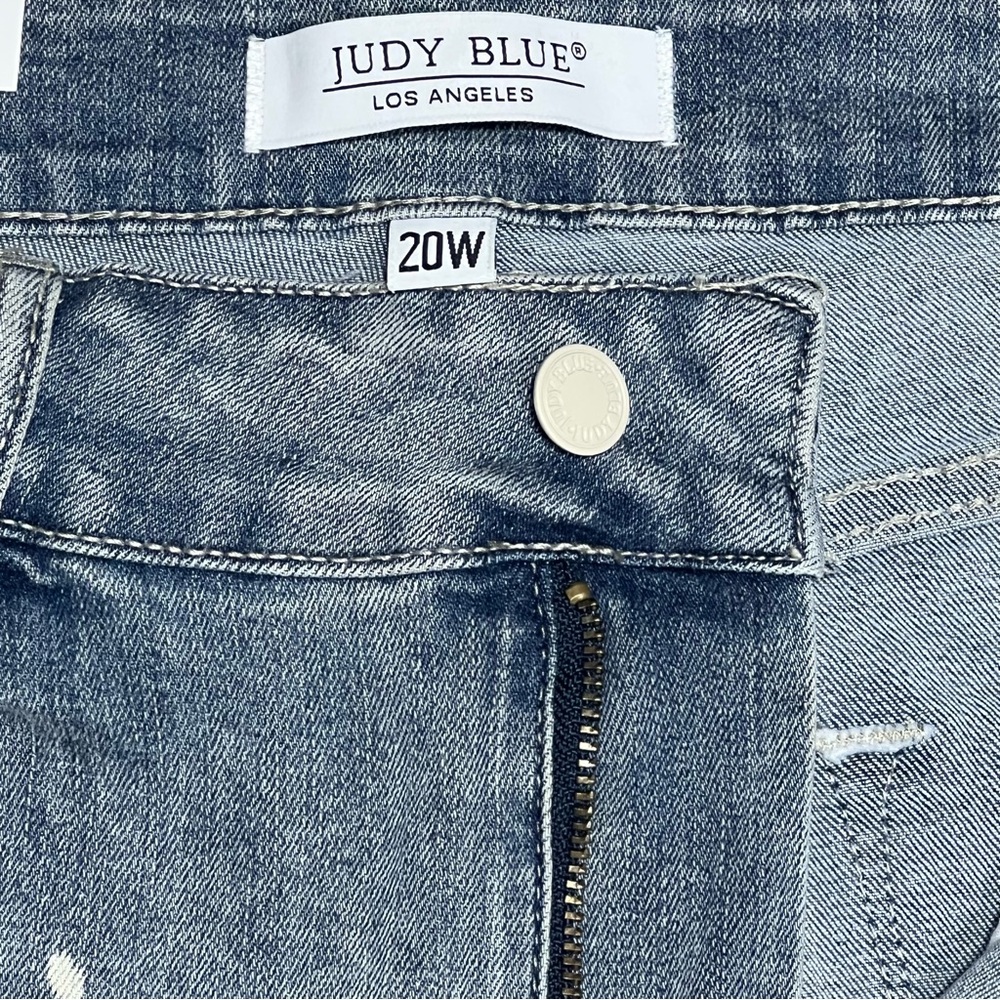 Judy Blue Jeans Skinny Distressed Lace Detail Splatter JB88432 LW Sz. 20W NWT - Picture 6 of 12